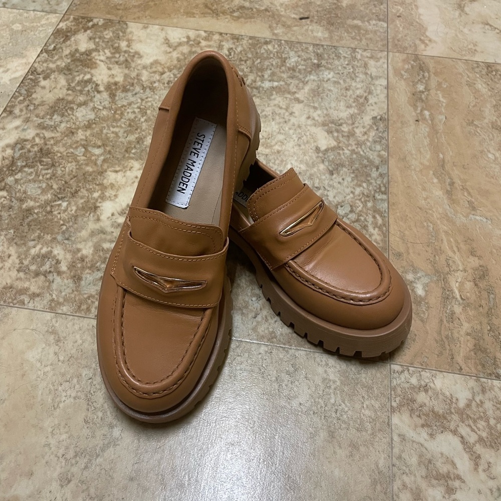 Steve Madden Lawrence Cognac Leather Loafer